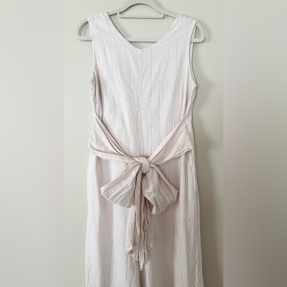 Vineyard Vines Palm Beach Lately Flamingo Pink Gold Wide Leg Tie Waist Jumpsuit - Picture 1 of 11